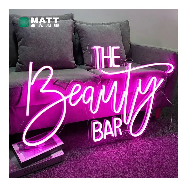 MATT 2023 factory manufacture hot sales The Beauty Bar lighting club logo using decorations custom indoor led neon sign