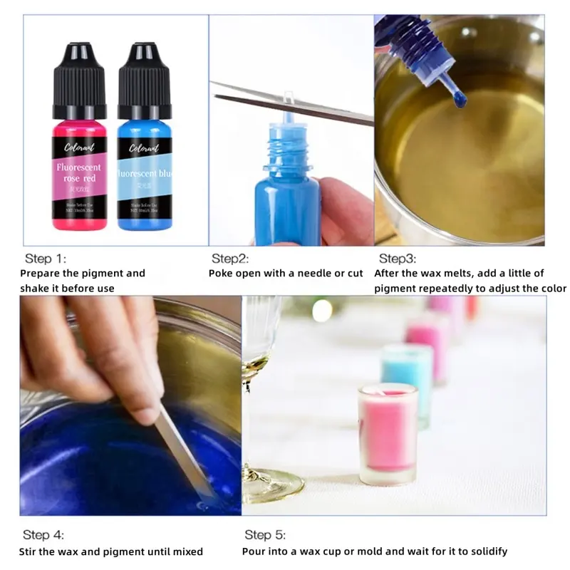 Hersteller Schlussverkauf hochwertige Kerzendose Kerzenfarbpigment für DIY-Kerzenherstellung 30 Farben 10 ml je