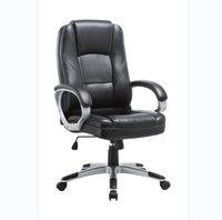 Chaise de Direction Ergonomique en Cuir PU avec Accoudoirs Réglables, Mécanisme d'Inclinaison, Design Moderne, Pivotante et Imperméable pour Atelier et Salle à Manger