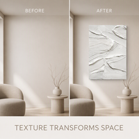 Peinture à l'huile texturée sur toile à texture en relief blanche, grande taille encadrée, vente en gros de tableaux et d'art mural, entrée, salon, moderne