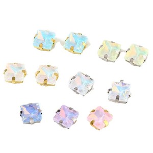 Strass carrés en verre de 8 mm à quatre griffes pour bijoux et accessoires vestimentaires DIY - Product Image 4