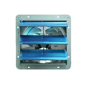 Large Metal Axial Fan 18 inch Automatic Shutter Wall Mounted Industrial Electric Exhaust Fan