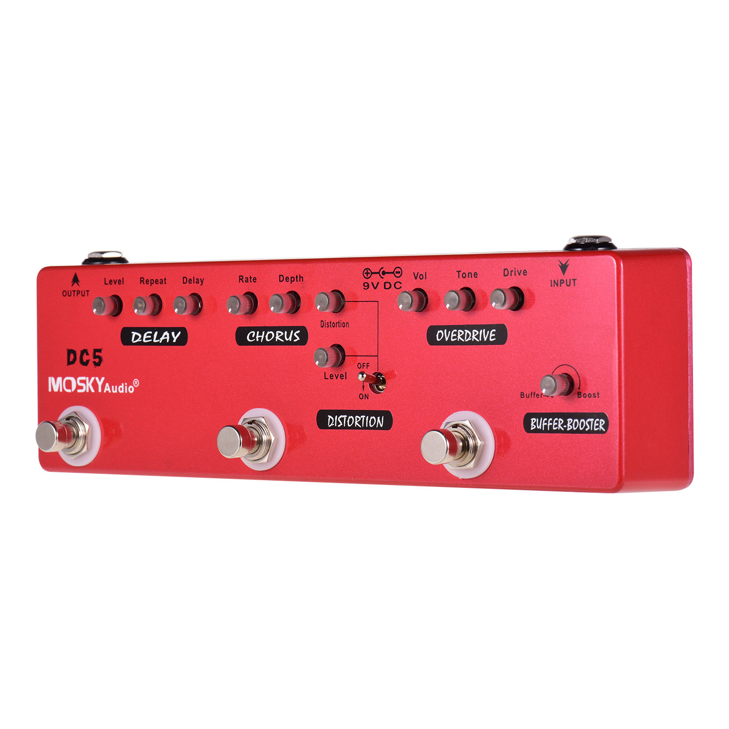 MOSKY 6-in-1 Guitar Effect Pedal with True Bypass, Distortion