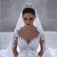 Luxury Crystal Wedding Dress for Women, Turkey Robe