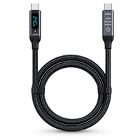 USB4 Typ-C Kabel mit Digitalanzeige PD240W 5A Schnellladung 40Gbps 8K60Hz Nylon-Ummantelung für MacBook Laptop Switch Thunderbolt