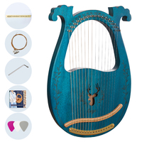 Portable 16 Tone Mahogany Lyre Harp Small Gentle Tone Lyre Musical Instrument Factory Custom OEM ODM Gift for Children Adults
