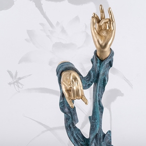 Nuevo conjunto de artículos decorativos de cobre para la entrada de la sala de estar de estilo chino a gran escala, escultura abstracta creativa para el vestíbulo de un hotel. - Product Image 5