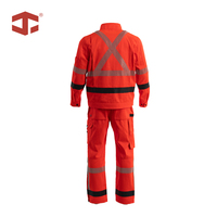 Veste de sécurité réfléchissante JIADE EN ISO 20471 Classe 2, veste rouge fluorescente pour homme, résistante, pour travaux de construction et travaux routiers de nuit