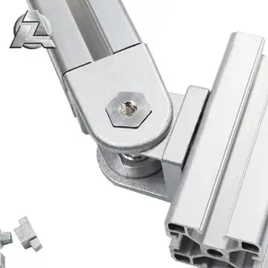 ZJD-2023 aluminum 3030 t slot extrusion accessories metal die cast pivot joint hinge connector profile