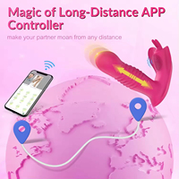 APP-gesteuerter Tragbarer Stoßender Dildo-Vibrator G-Punkt-Klitoris-Stimulator Schmetterlings-Vibrationshöschen Erotisches Spielzeug für Erwachsene