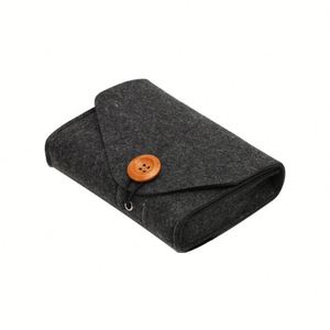 Pochette de rangement compacte classique en feutre avec logo personnalisé pour accessoires de chargeur électronique de voyage - Product Image 2