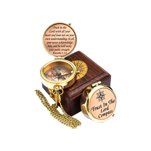 Brújula de Latón con Reloj Solar, Resistente al Agua y a los Golpes, Portátil, Profesional, para Geología, Navegación y Exploración - Product Image 1