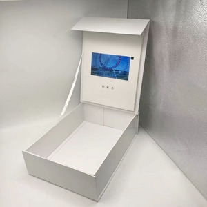 Grosir kotak magnetik lipat 7 inci 4.3 inci, Logo LCD kustom warna putih Glossy laminasi Embossing kemasan Video - Product Image 2