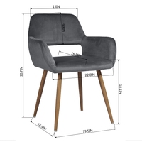 Meubles de maison scandinave, chaise en tissu, design pour salle à manger et Restaurant, avec pieds en bois et en métal