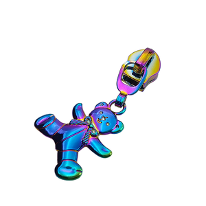 High Quality Colorful Bear Custom Nickel-Free Non-Lock Zinc Alloy Metal Zipper Slider Waterproof Zipper Head - Product Image 1