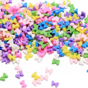 500g Colorful Bow Shaped Polymer Clay Slices Mix Christmas Clay Sprinkles Clays For Resin Crafts And Slime Supplies
