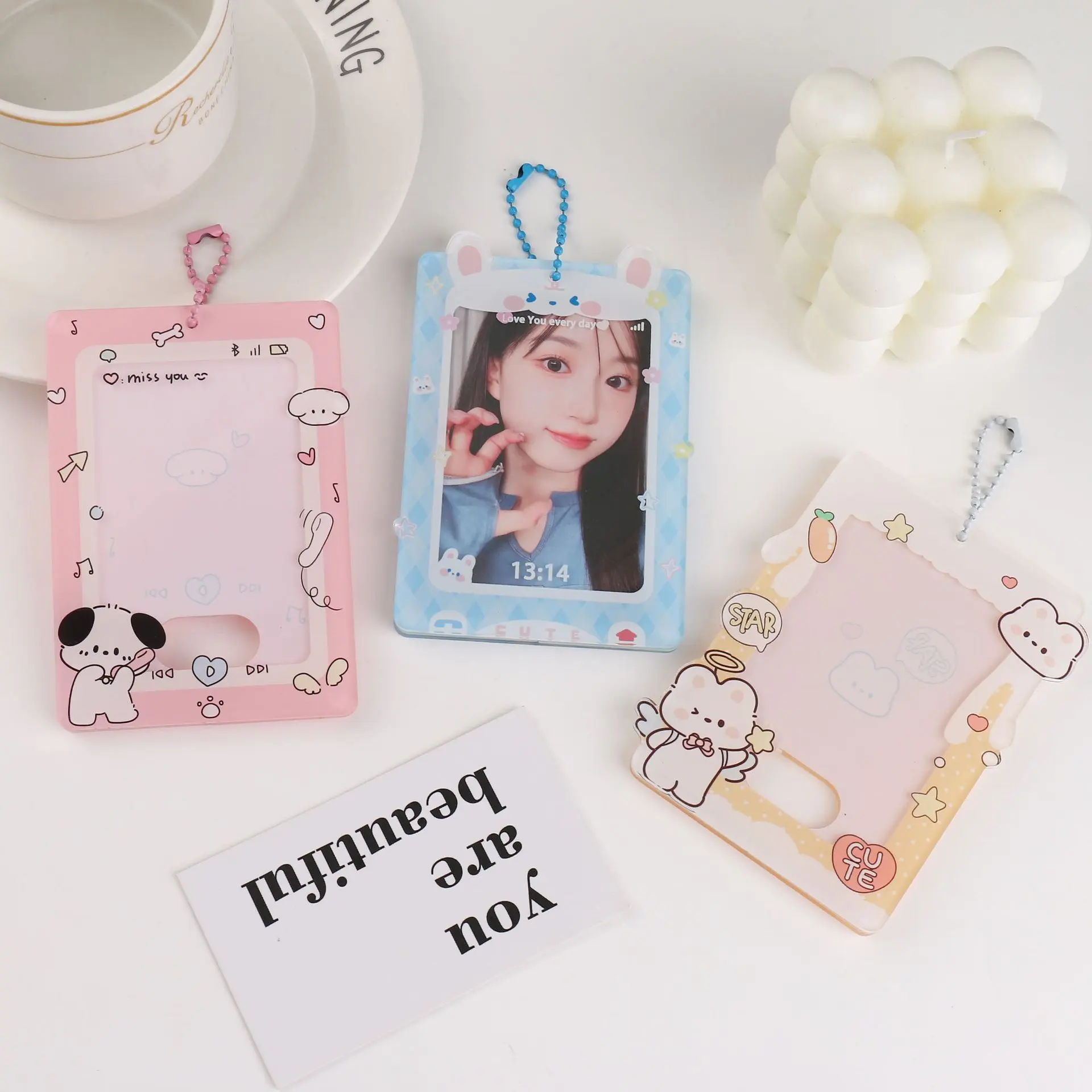 Custom Idol Kpop Holder Photocard Ins Keychain Photo Holder Insert Photo Card Holder Kpop