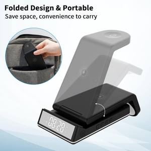 Nuevo Soporte de Carga Inalámbrica Rápida de 15W, <span class=keywords><strong>Cargador</strong></span> Inalámbrico 3 en 1, 5 en 1 para Relojes Inteligentes, Teléfonos Móviles y Auriculares, QC3.0 PD3.1 OTP - Product Image 2