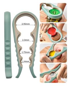 Juego de abridores multifunción con mango de silicona y logotipo personalizable para abrir fácilmente botellas de cerveza, frascos y corchos, de acero inoxidable. - Product Image 3