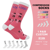 Chaussettes de compression personnalisées avec logo, chaussettes de sport performantes pour les sports d'équipe et les événements de club