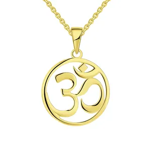 Europe and the United States yoga symbol OM fashion silver and gold Plating om symbol necklace for women