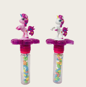 Palo de burbujas de caballo ligero giratorio, juego de plástico novedoso para niños y niñas, juguetes de caramelo para niños, Dulces De Juguete - Product Image 5