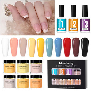 Set de Polvo para Uñas, Arte de Uñas, Estilo Francés, Hidratante, Brillante, Sin Lámpara UV, 6 Piezas, Secado Rápido, Fácil Aplicación, MSDS - Product Image 1