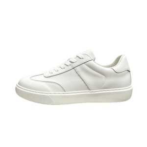 Sneakers de luxe pour homme en cuir pleine fleur véritable blanc - Fermeture à lacets - <span class=keywords><strong>Semelle</strong></span> légère en mousse EVA - Polyvalentes - Product Image 4