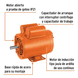 Motore elettrico monofase Truper 1 HP motori categoria prodotto a bassa velocità - Product Image 3