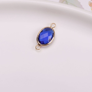 Lunette en laiton plaqué or 18 carats <span class=keywords><strong>connecteur</strong></span> de pierre de naissance ovale <span class=keywords><strong>breloque</strong></span> pour boucles d'oreilles Bracelet collier fabrication de bijoux composants accessoire - Product Image 6