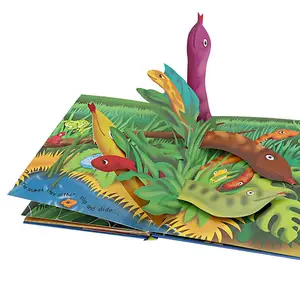 Libro 3-D per bambini: la stampa di libri pop-up per bambini della serie di rombi marini della società dei dinosauri