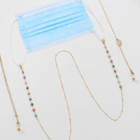 Chaîne de masque facial multicolore transfrontalière avec bijoux et chaîne de lunettes dorée pour la fabrication de bijoux et de colliers