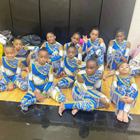 Uniformes de danse Majorette bleus avec Majorette à paillettes-uniformes avec uniformes Majorette à franges pour enfants filles
