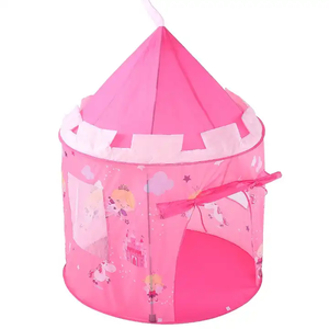 Tente de jeu de château de princesse de fée pliante rose Tissu doux Pop up Jouet de maison gonflable pour filles et enfants - Product Image 2