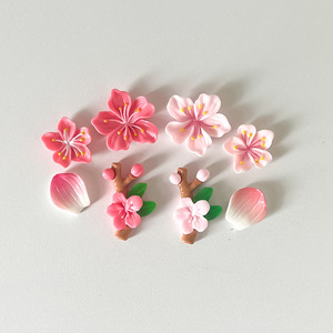 <span class=keywords><strong>Figurine</strong></span> en résine 3D <span class=keywords><strong>Sakura</strong></span>, branche de fleur de cerisier, ornement pour coque de téléphone et centre de nœud pour cheveux - Product Image 3
