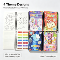 Individuelles Aquarell-Malbuch für Kinder Spiralgebunden DIY Zeichenblock Geschenk mit Pinsel 24 Sets Vollfarbdruck Notizbuch