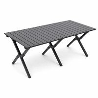 Table pliante en alliage d'aluminium pour camping en plein air, repas de camping, rassemblement en camping, table de camping sauvage