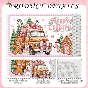 Pink Christmas Gingerbread House Polyester Shower <b>Curtain</b> <b>Bathroom</b> <b>Curtain</b> Digital Print Custom Print Waterproof Bulk Wholesale - Product Image 4