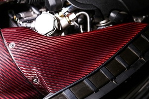 13-20ท่อไอดีคาร์บอนแห้งของแท้สีแดงดำที่มีประสิทธิภาพสำหรับ S6 Audi S7 C7 4.0T GTR ท่อไอดีเครื่องยนต์รุ่นพิเศษ - Product Image 5