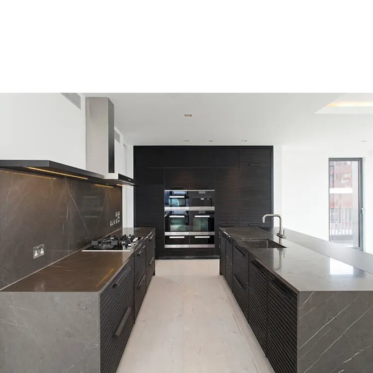 Сборные коммерческие напольные покрытия для гостиниц, Серый Мраморный столешница из камня для ванной комнаты, столешницы под раковину, столешницы под раковину