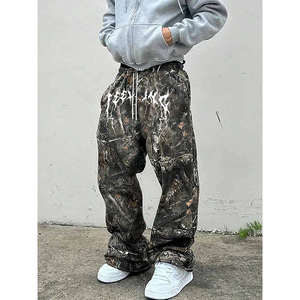 Pantalones Casuales con Estampado de Ramas a la Moda, Estilo Hip-Hop, Pierna Ancha, Versátiles, Novedad para Comercio Exterior Transfronterizo - Product Image 1
