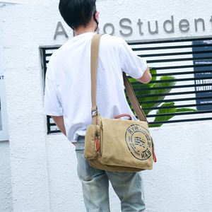 Custom Vintage Canvas Women <b>Laptop</b> Messenger Bag for Men New Design with Letter Decoration Shoulder Crossbody Bag - Product Image 4