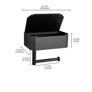 WEKIS nuovo portarotolo di carta igienica a parete in acciaio inossidabile nero con contenitore per Dispenser di <span class=keywords><strong>salviette</strong></span> risciacquabili - Product Image 3