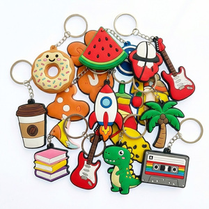 Custom Rubber Keychains Bulk 100pcs Soft PVC Key Ring Double Sided Printing Logo