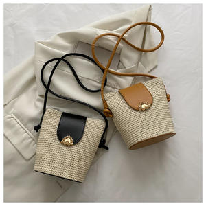 กระเป๋าทรงจีบถักด้วยมือของผู้หญิงกระเป๋าชายหาดสานด้วยมือสไตล์ฤดูร้อน2022 - Product Image 6