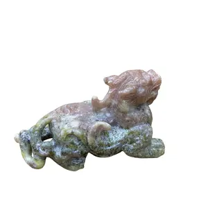 Wholesale Crystal Animal Sculpture Dragon Figurine Carvings With Jade For Home Desktop Decor Or Gift LC9013