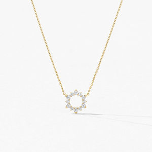 สร้อยคอจี้ทองคำคุณภาพสูง 14K/18K/22K ดีไซน์หรูหราสำหรับทุกเพศ น้ำหนักรวม 0.5 กะรัต เพชรทรงบริลเลียนต์เจียระไนจากห้องปฏิบัติการ พร้อมเพชรเม็ดเล็กด้านข้าง เหมาะสำหรับเป็นของขวัญ - Product Image 4