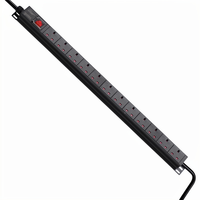 SYNSTRO PDU à courant élevé pour le Royaume-Uni, 8 prises, 16A, 240V, protection contre les surcharges, 1U, montage en rack 19 pouces, coque en alliage d'aluminium, garantie de 3 ans