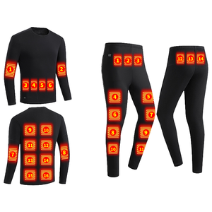 <span class=keywords><strong>Sous</strong></span>-vêtements thermiques chauffants à <span class=keywords><strong>manches</strong></span> <span class=keywords><strong>longues</strong></span> 100% polyester pour hommes et femmes, 30 zones de chauffage, ski, 2 pièces, hiver, extérieur, <span class=keywords><strong>chaud</strong></span>, col rond - Product Image 4