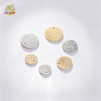 Disque rond en métal sablé, à trou unique, vierge, plusieurs tailles, pour accessoires de maroquinerie et de fabrication de bijoux DIY